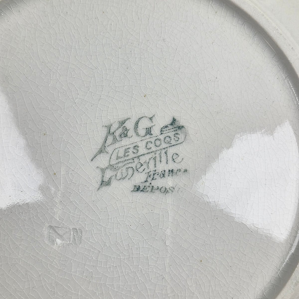  Service de table en faïence de Lunéville, modèle « Les Coqs », 64 pièces.-photo-4