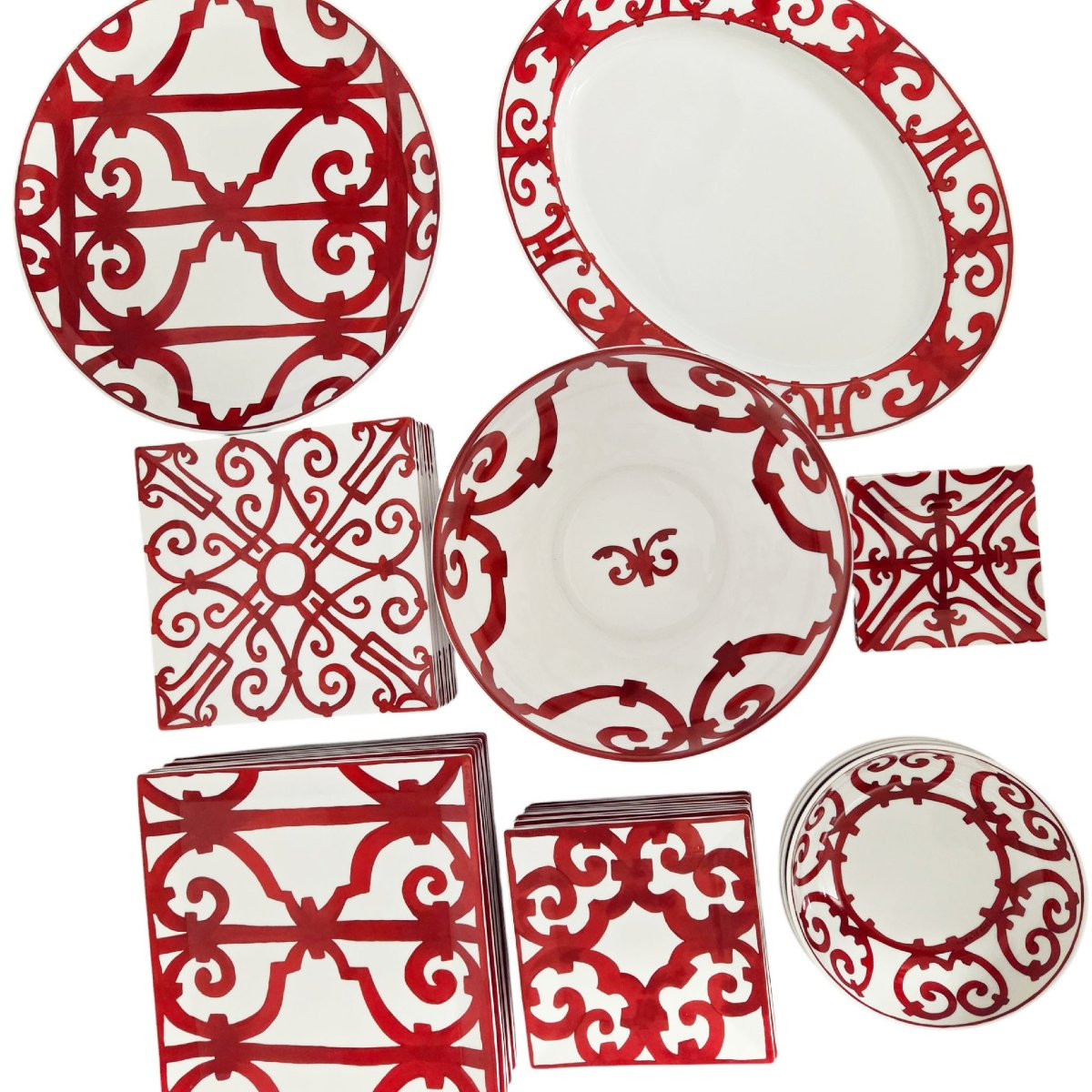 Porcelain Dinner Service, Hermès Paris, "balcons Du Guadalquivi" Model-photo-3
