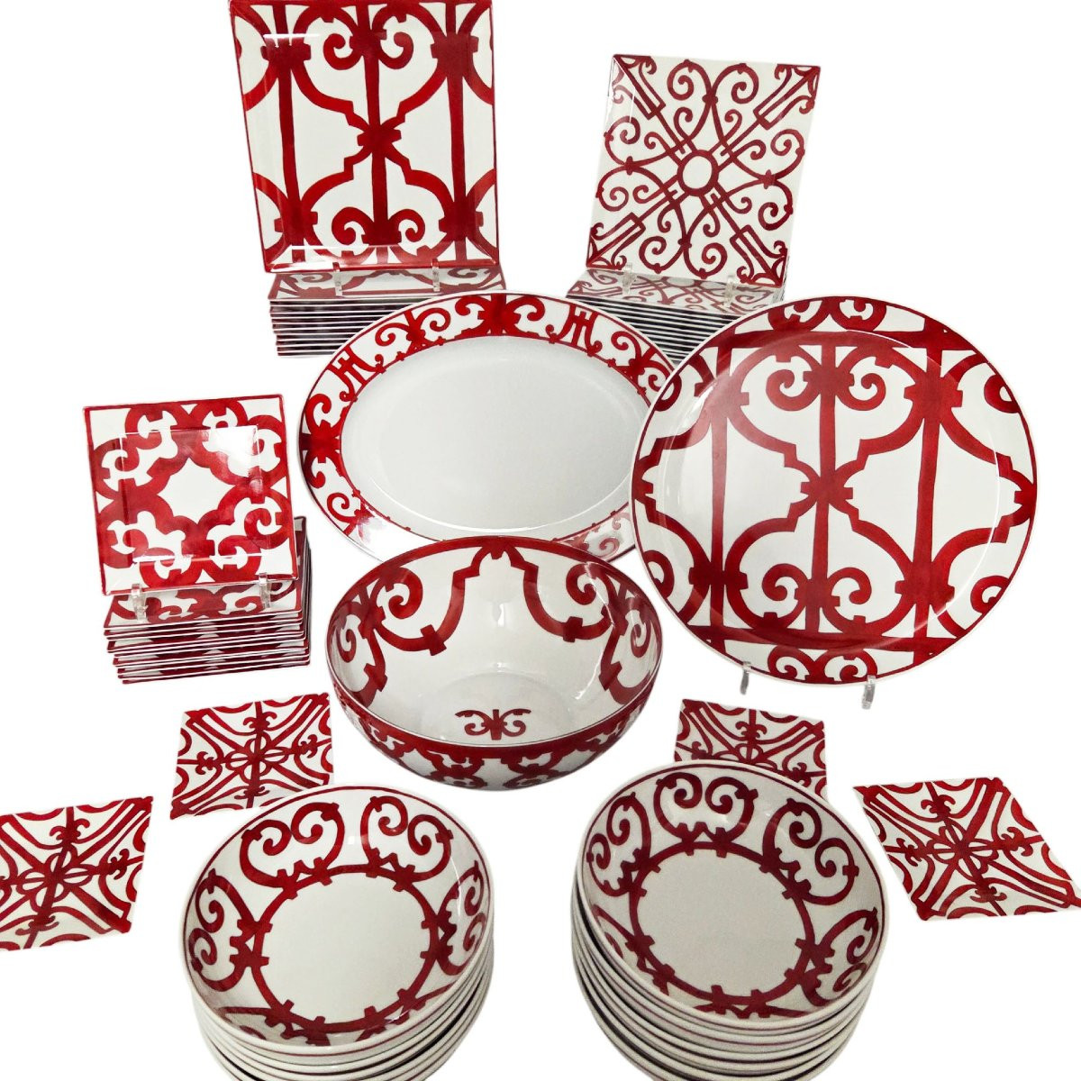 Porcelain Dinner Service, Hermès Paris, "balcons Du Guadalquivi" Model-photo-7