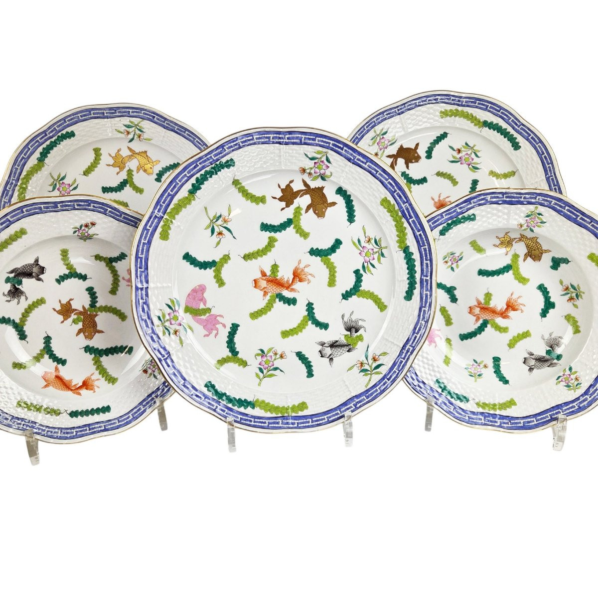 Herend Porcelain Dinner Service, Model “po”, 41 Pieces.-photo-1