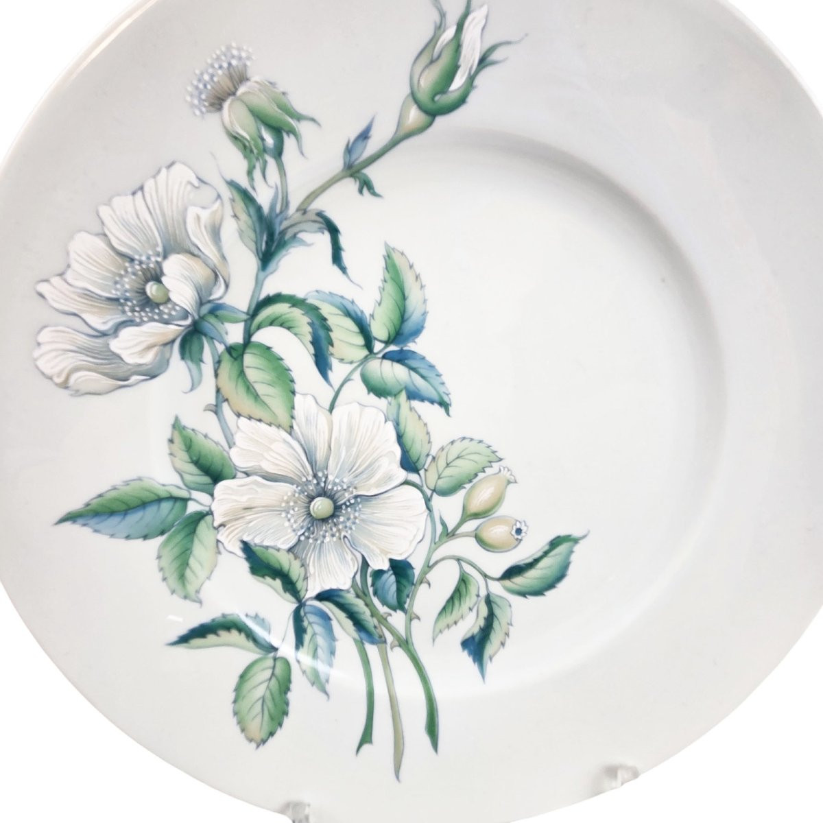 Celadon Porcelain Dinner Service, Haviland Limoges, 56 Pieces.-photo-4