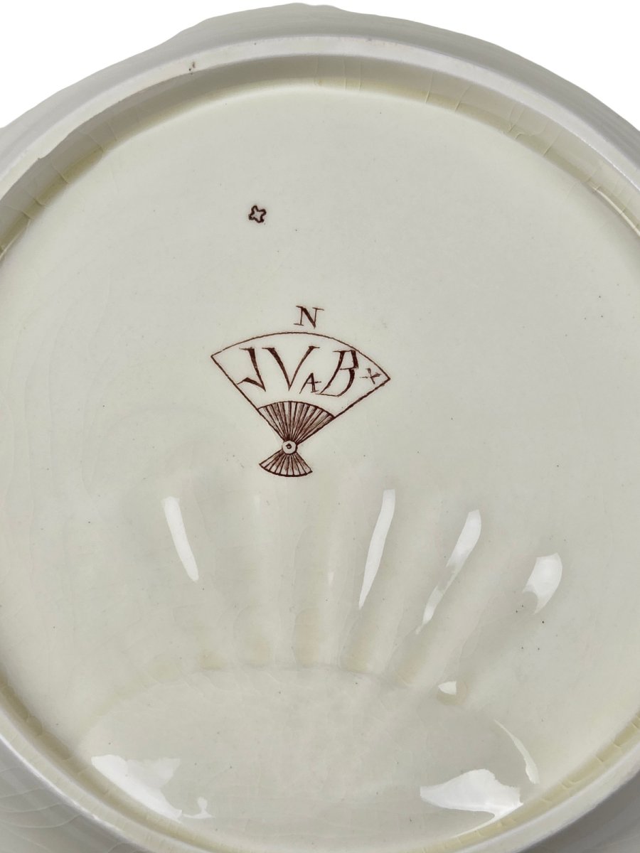 Set Of 10 Earthenware Asparagus Plates, Jules Vieillard, Bordeaux.-photo-3