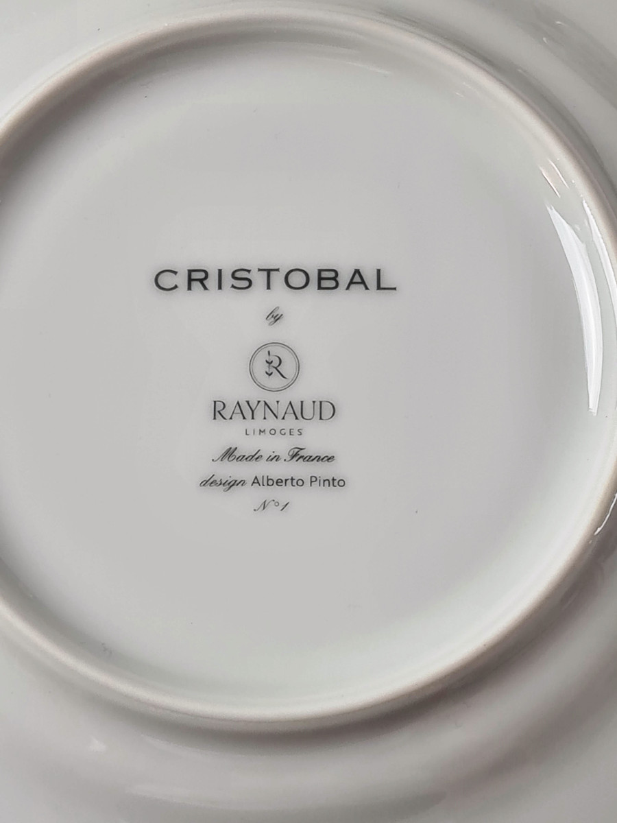 Set Of 6 Limoges Porcelain Coffee Cups And Saucers, Raynaud Company, Cristo Pattern-photo-1