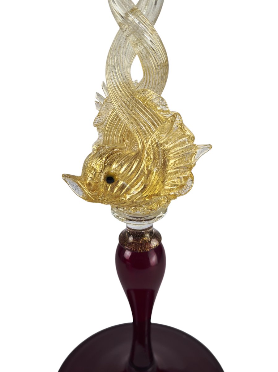 Large Murano Glass Table Candlestick, Pauly House.-photo-3