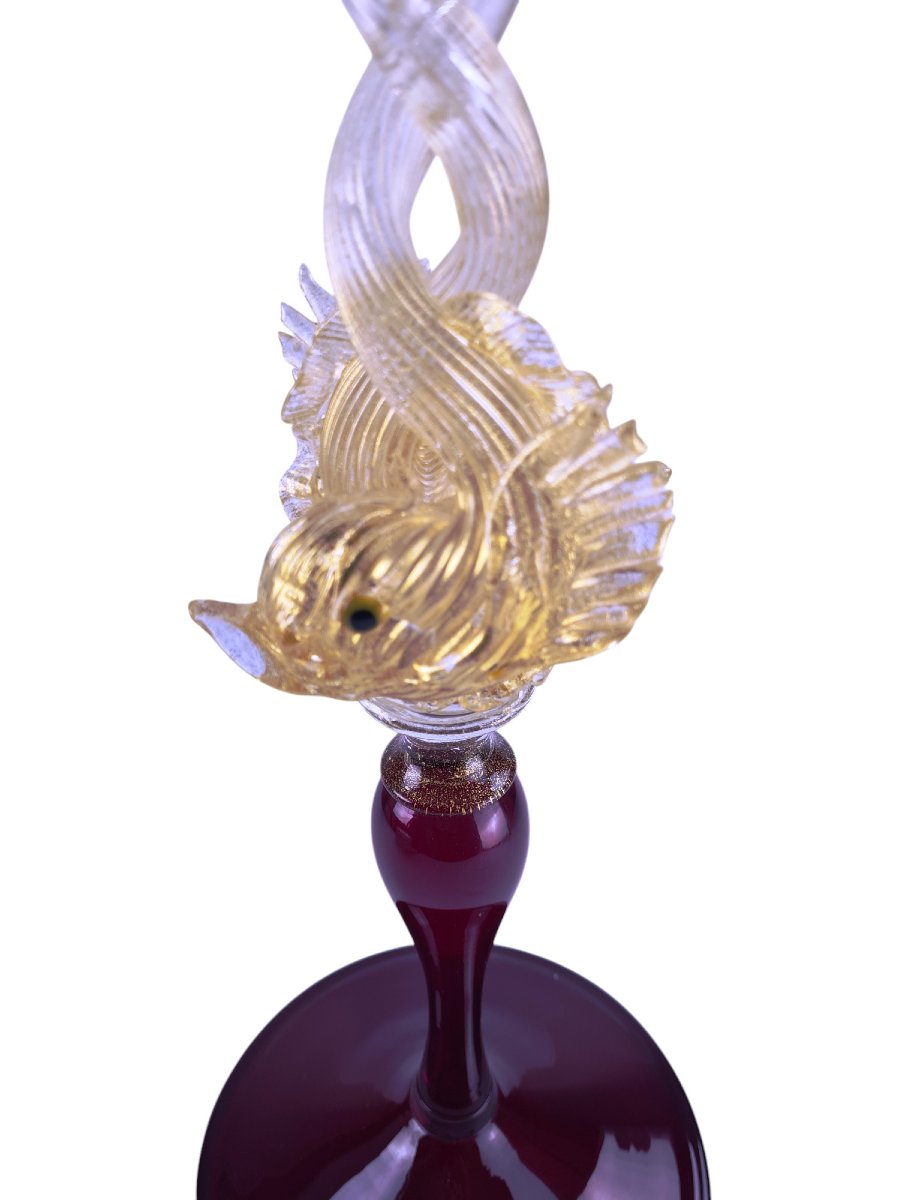 Large Murano Glass Table Candlestick, Pauly House.-photo-1
