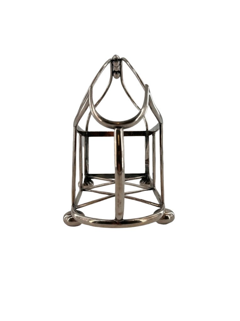 Silver-plated Metal Bottle Holder, Art Deco Period.-photo-2