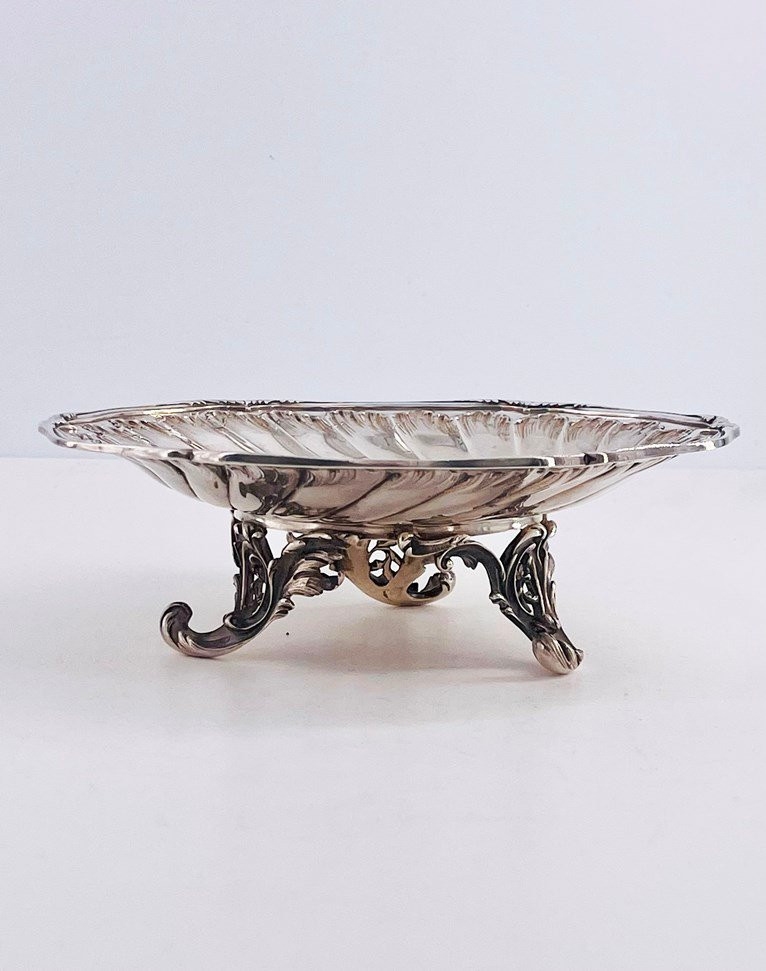 Stemmed Bowl In Solid Silver In The Rocaille Style.-photo-4