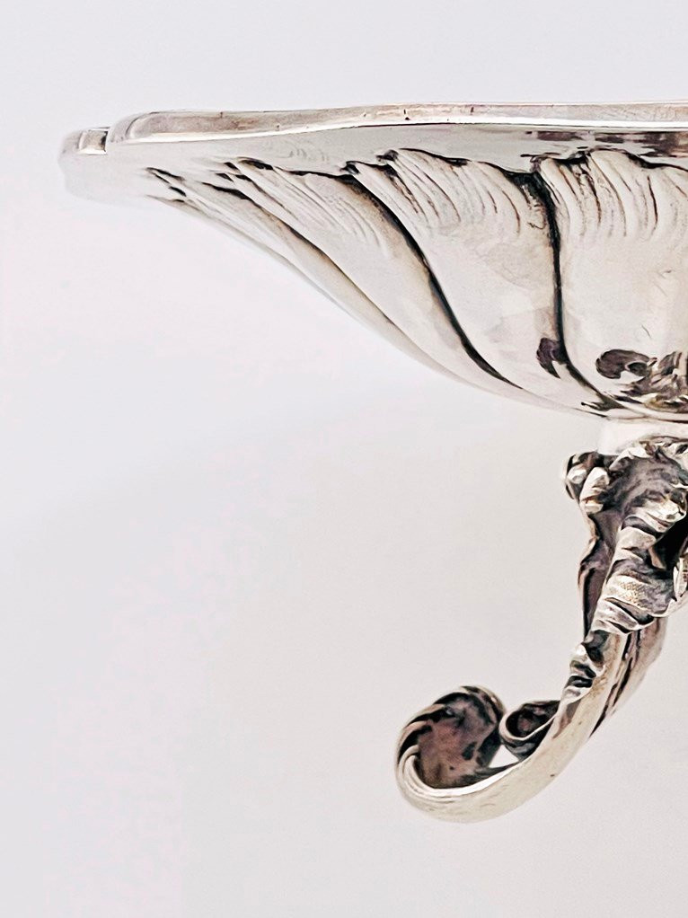Stemmed Bowl In Solid Silver In The Rocaille Style.-photo-1