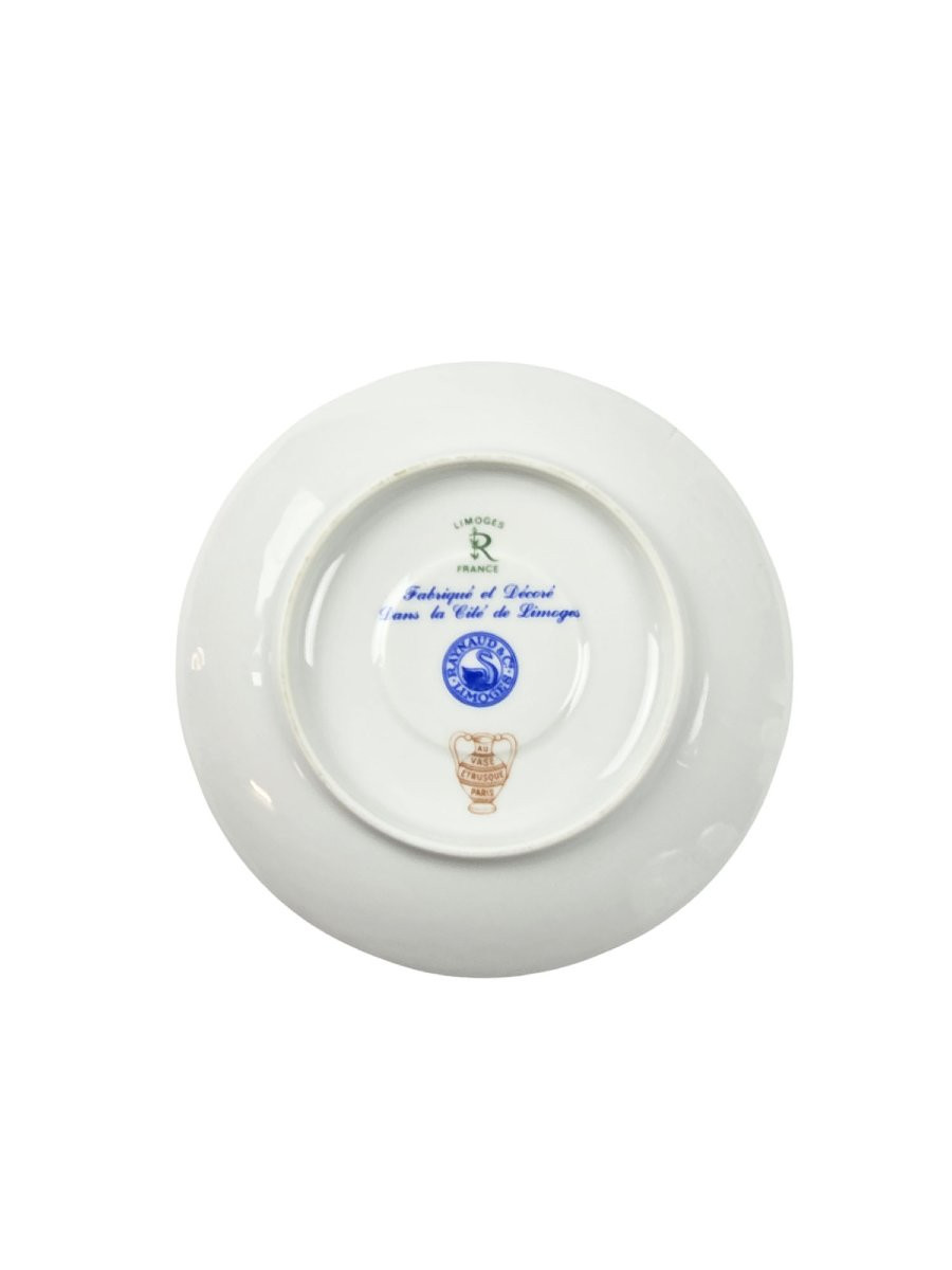 Set Of 6 Limoges Porcelain Coffee Cups And Saucers, Raynaud Company, M-photo-3