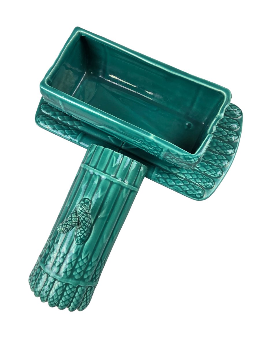 Asparagus Service In Saint Amand And Hamage Earthenware, Early 20th Century, 14 Pieces.-photo-3