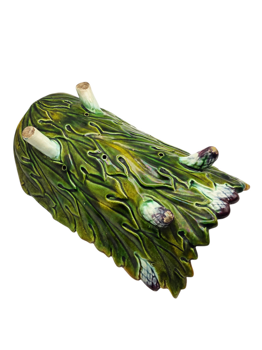 Asparagus Dish And Its Cradle In Late 19th-century Earthenware-photo-1