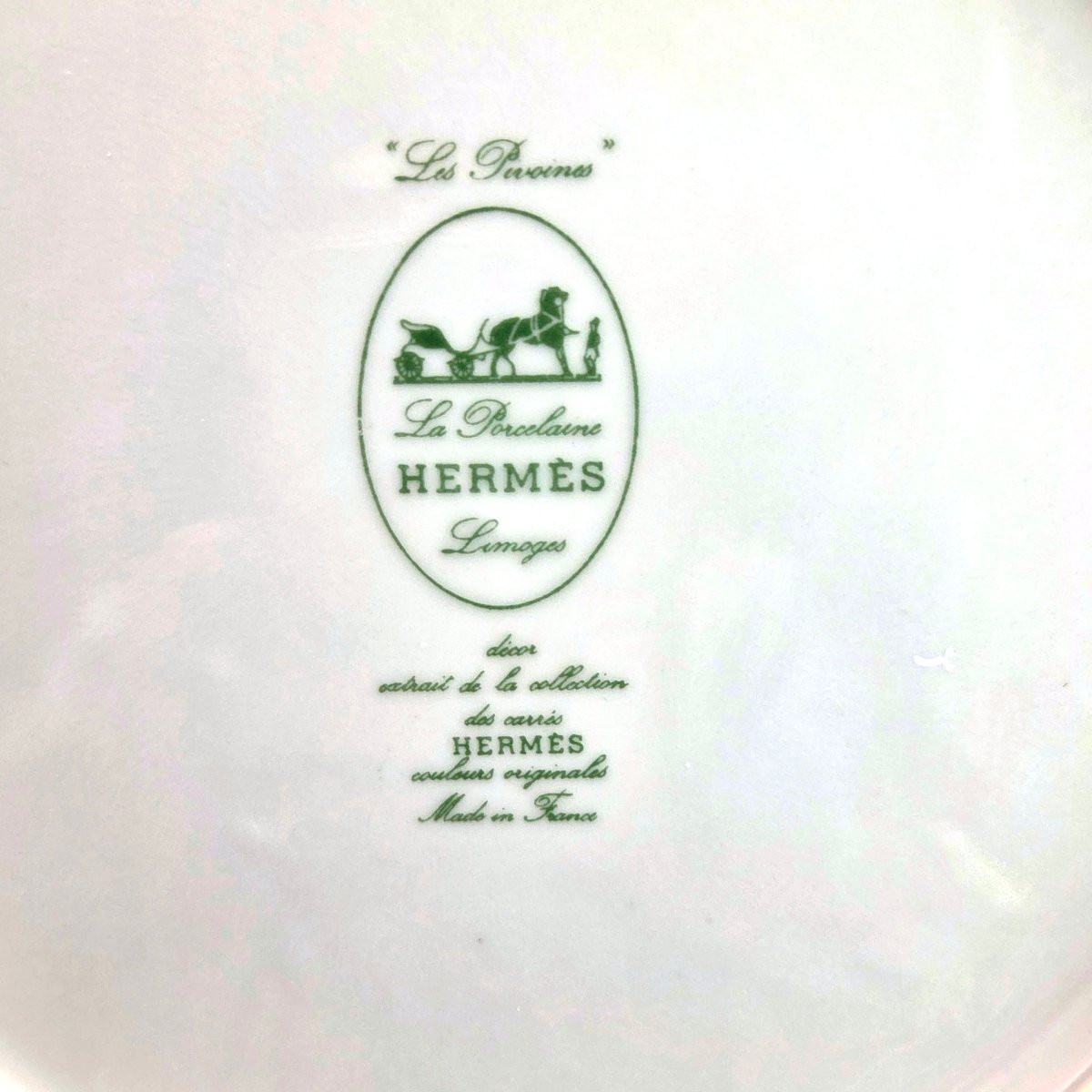 Limoges Porcelain Service, Pivoines Céladon Model, Hermès, 80 Pieces.-photo-1