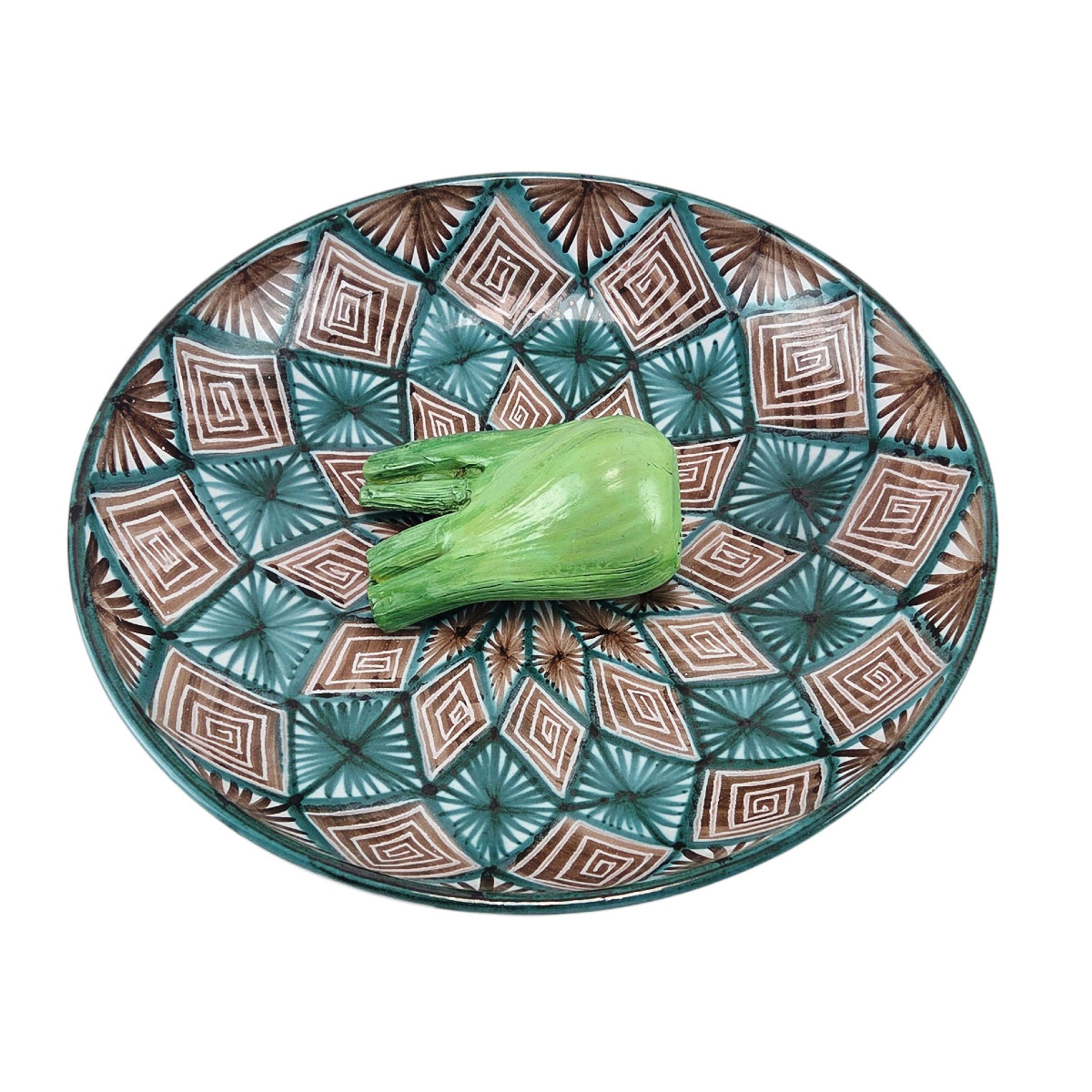 Glazed Ceramic Fruit Bowl Or Centerpiece, Robert Picault, Vallauris.-photo-1