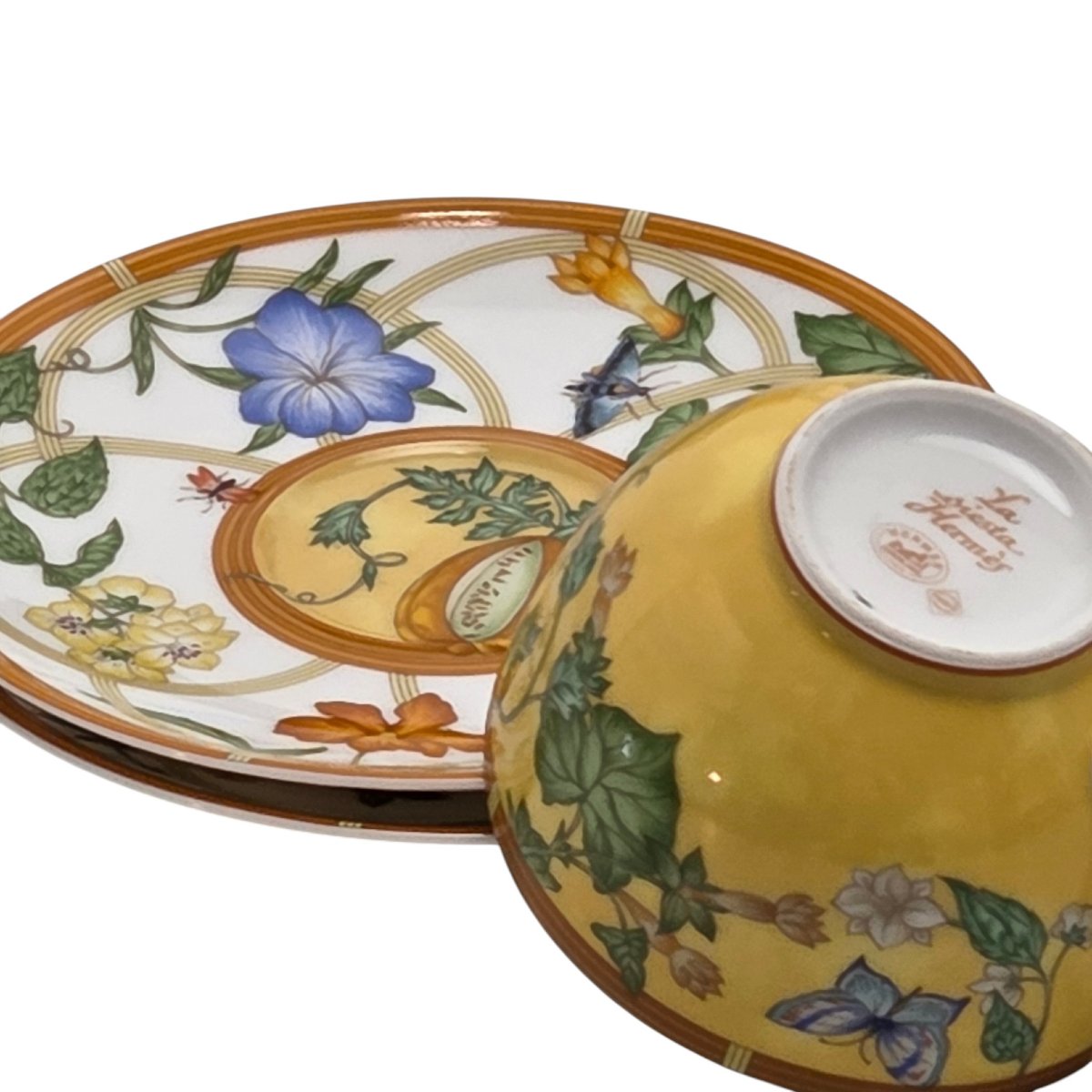 Service à thé en porcelaine de Limoges pour 18 personnes, maison Hermès, modèle Siesta, 39 pièc-photo-3
