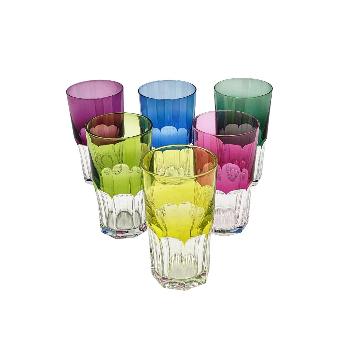 Suite de 6 gobelets à thé en cristal du Val Saint Lambert.-photo-4