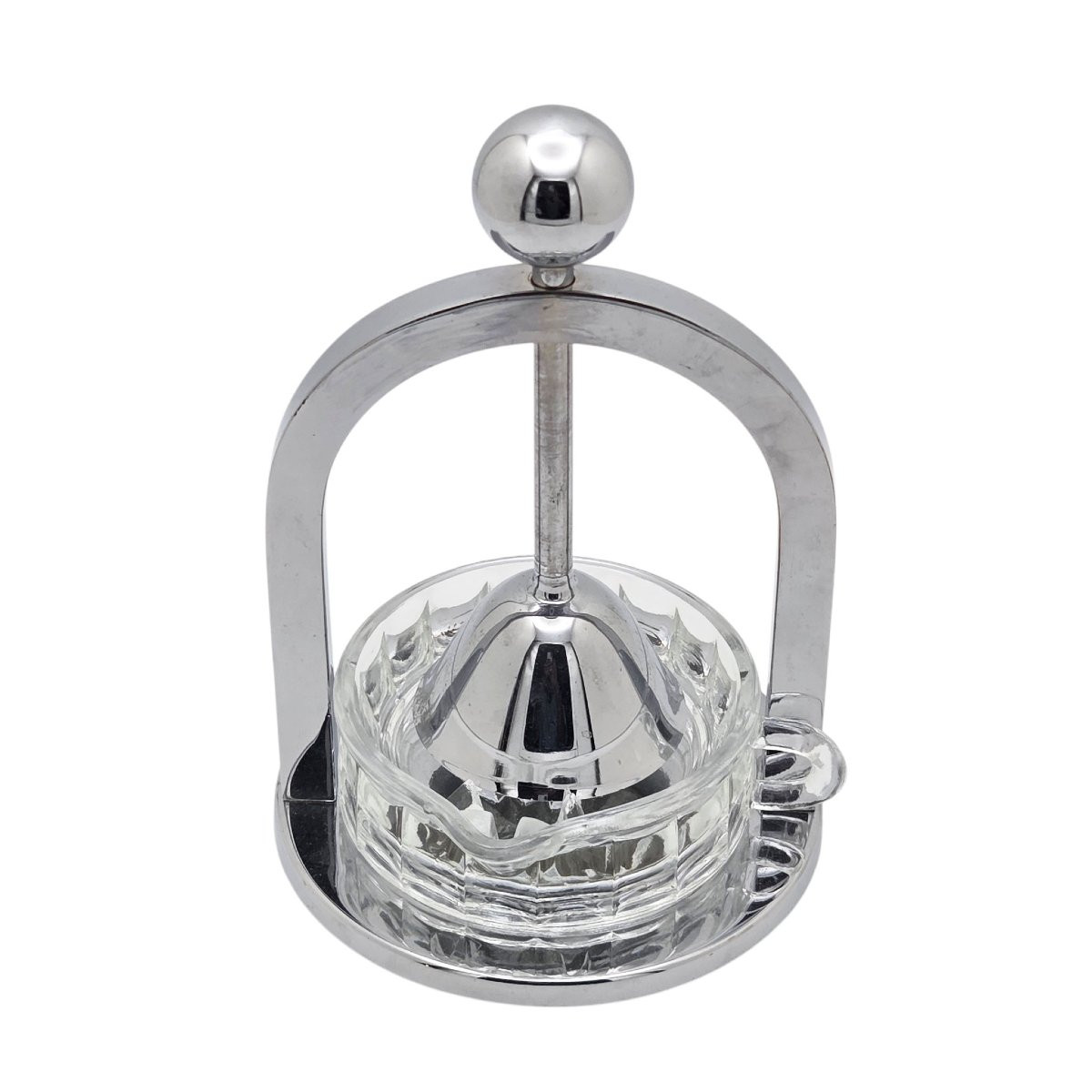 Glass And Chromed Metal Citrus Press, Attributed To Jacques Adnet.-photo-4