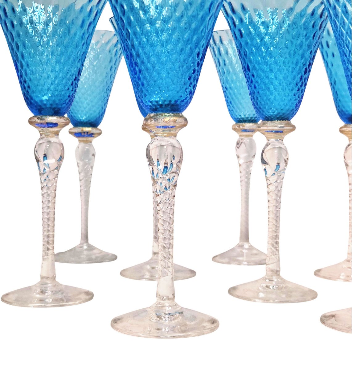 Service de verres pour 10 personnes plus les réserves, en verre de Murano, XXème.-photo-3