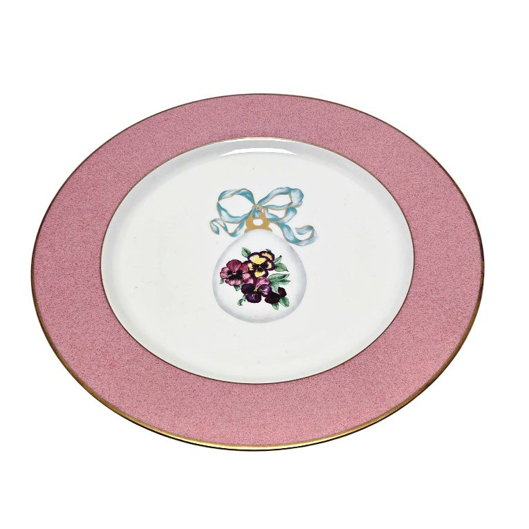 Suite de 6 assiettes en porcelaine de Limoges, maison Puiforcat, modèle St Petersbourg.-photo-3