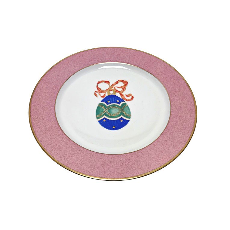 Suite de 6 assiettes en porcelaine de Limoges, maison Puiforcat, modèle St Petersbourg.-photo-3