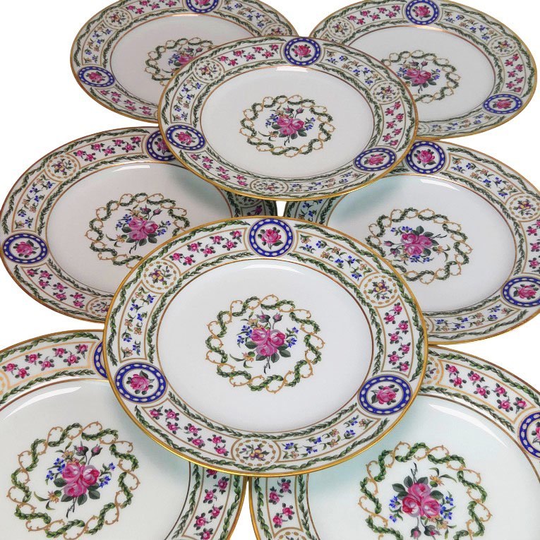 Limoges Porcelain Dinner And Coffee Sets By Haviland, Louvecienn Model-photo-3