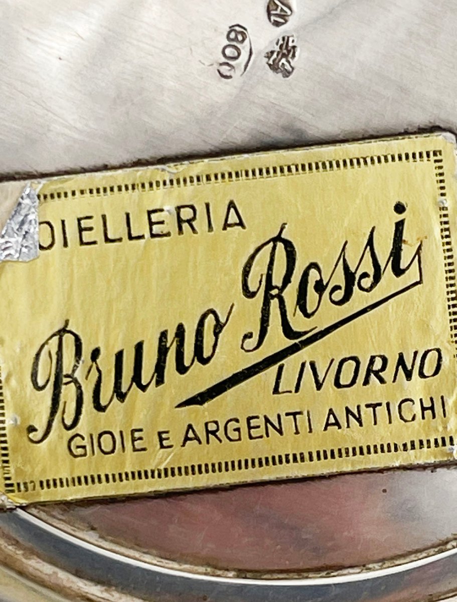 Seau à champagne à double prises en argent 800 millièmes, Italie XXème.-photo-2