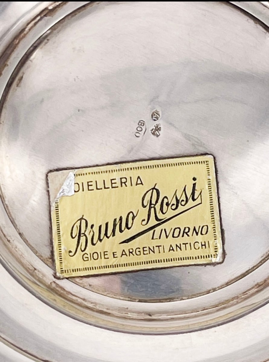 Seau à champagne à double prises en argent 800 millièmes, Italie XXème.-photo-4