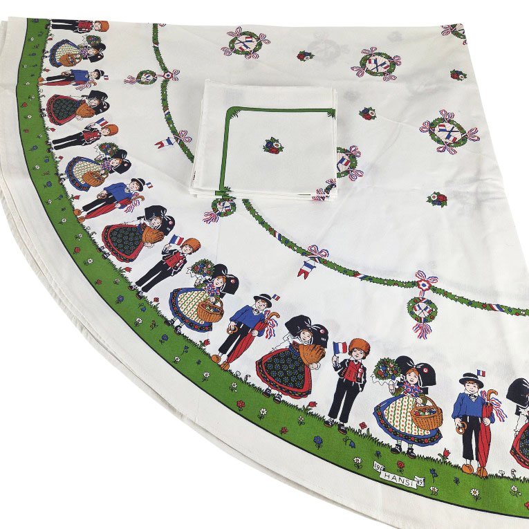 Beauvillé Cotton Tableware Set Consisting Of A Tablecloth And Six Napkins.-photo-4