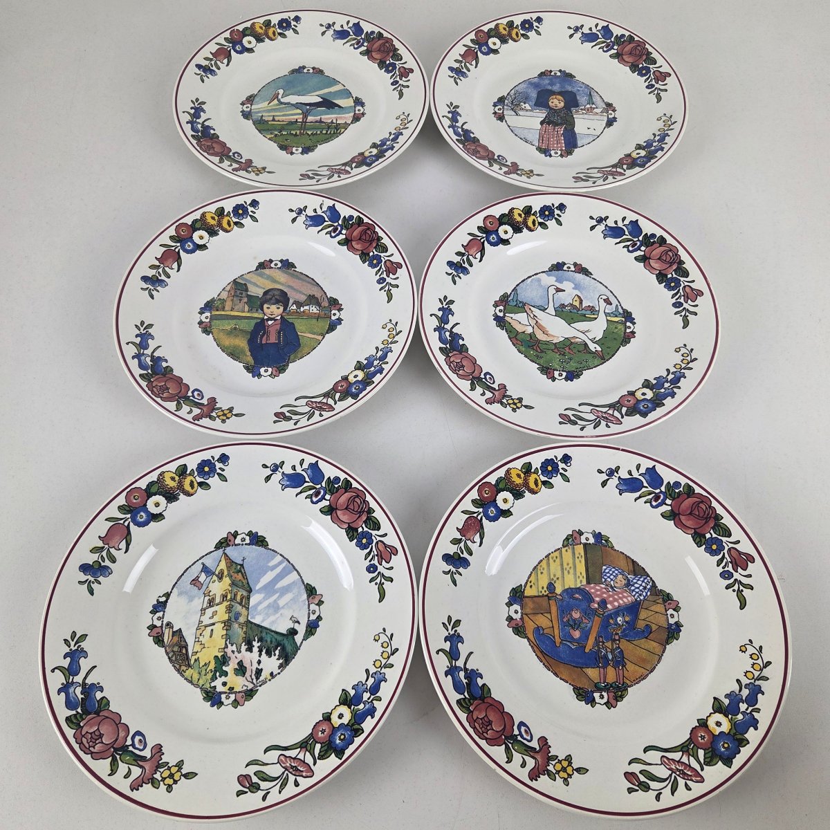 Sarreguemines Earthenware Dinner Service, “annales” Model, 52-piece Set.-photo-2