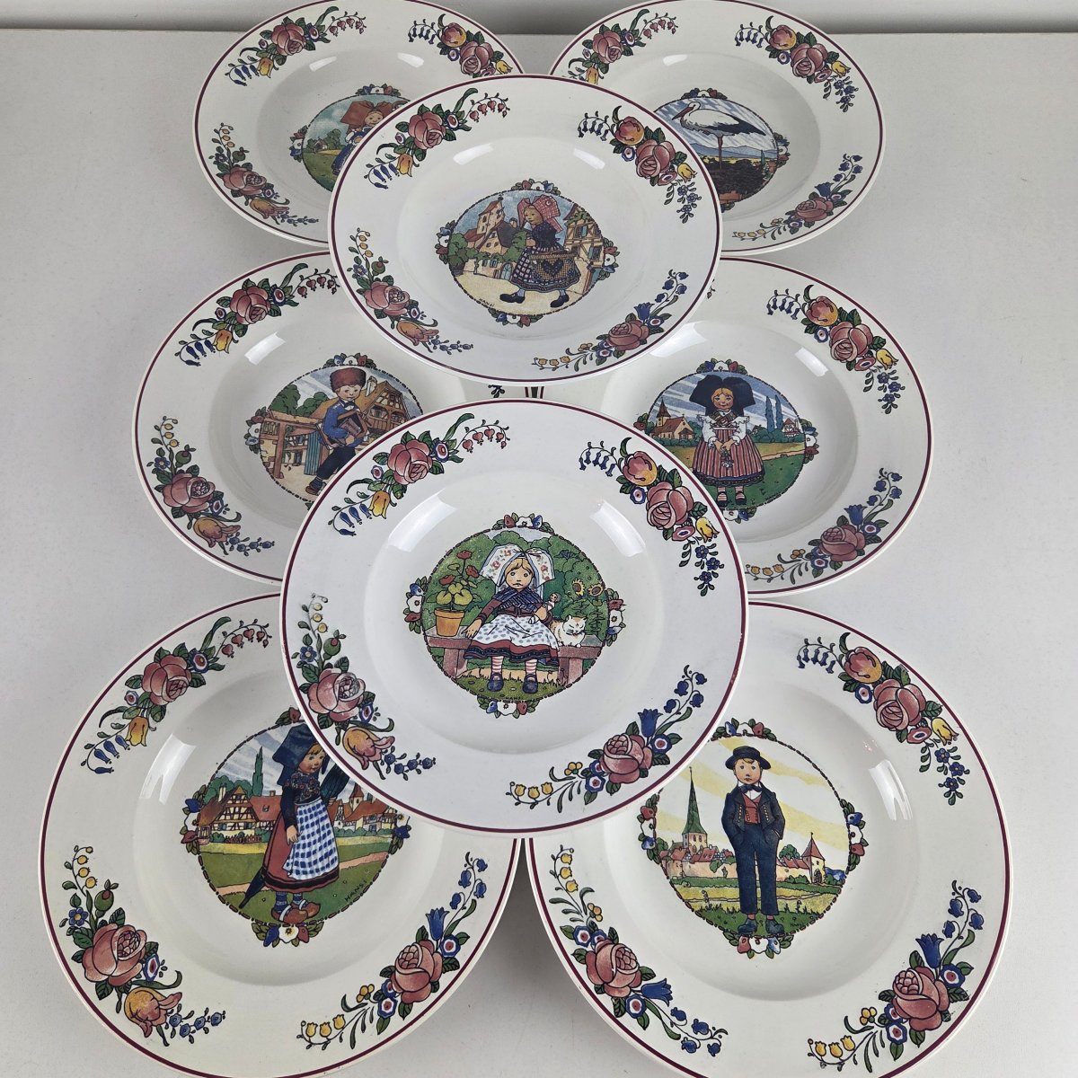 Sarreguemines Earthenware Dinner Service, “annales” Model, 52-piece Set.-photo-4