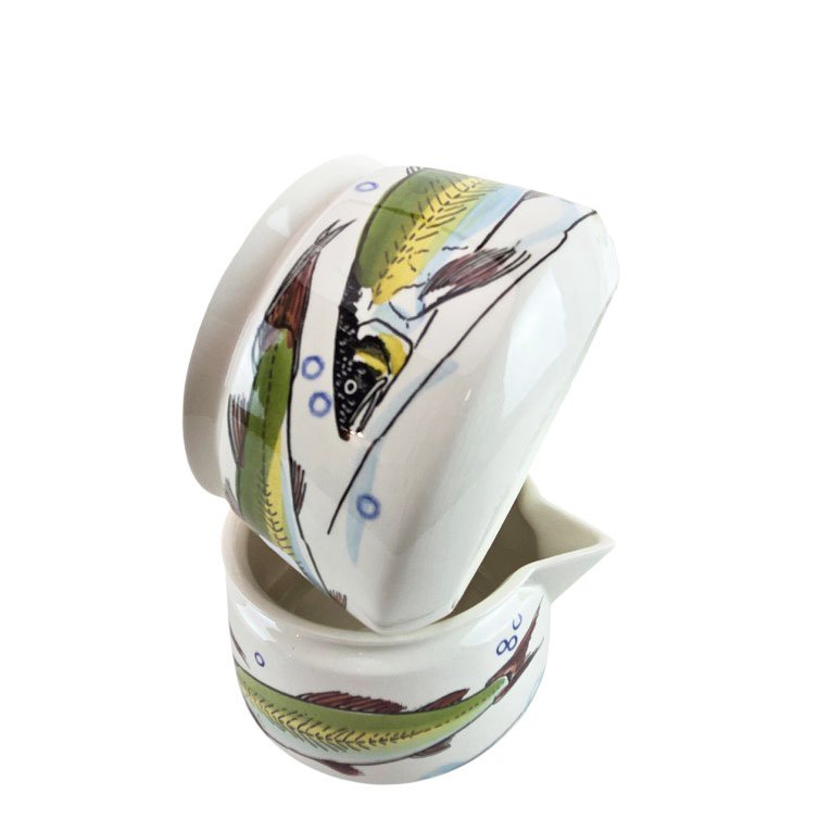 Set Of Ceramic Fish Plates, Capri Model, Villeroy & Boch, 1970s, 27 Pieces-photo-4