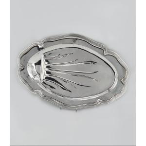 Exceptional Meat Dish In Sterling Silver, Minerva Hallmark, Early 19th Century.