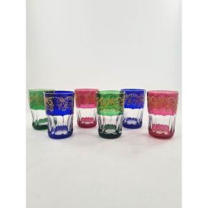 Suite Of 6 Crystal Tea Cups From Saint Louis