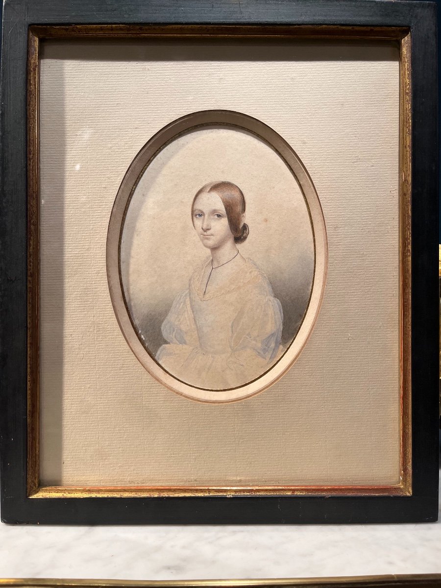 Portrait De Valentine De Talleyrand-périgord (1830-1913), école Française 1840-photo-2