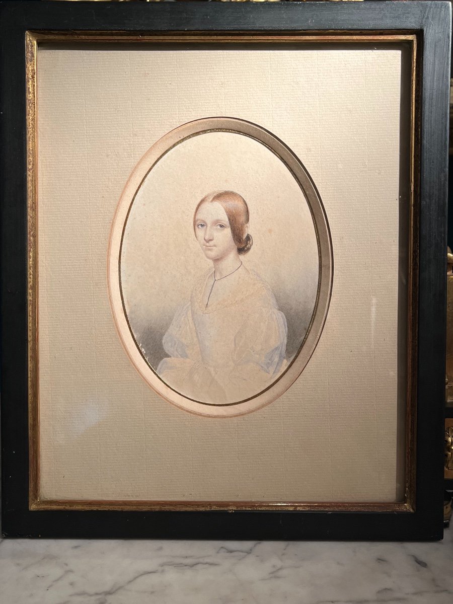 Portrait De Valentine De Talleyrand-périgord (1830-1913), école Française 1840-photo-6
