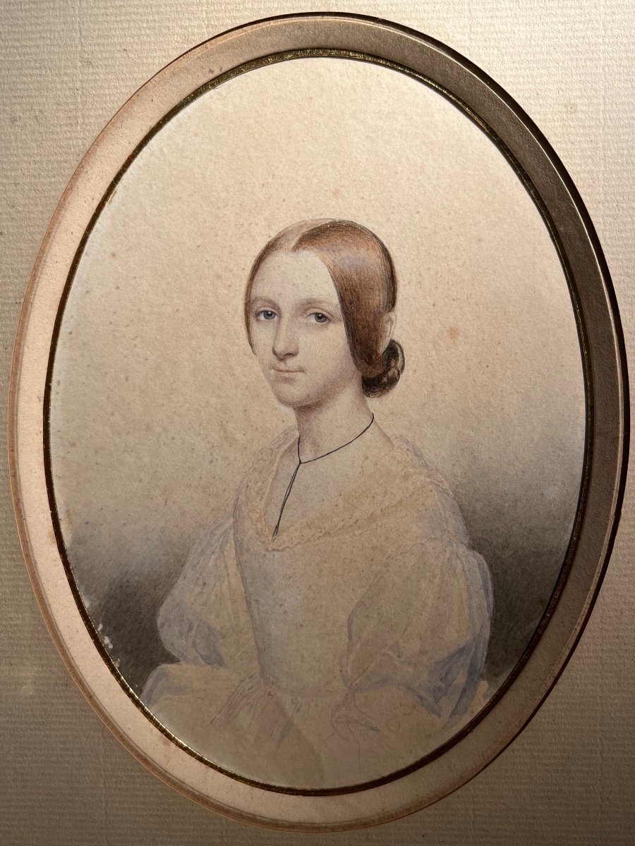 Portrait De Valentine De Talleyrand-périgord (1830-1913), école Française 1840