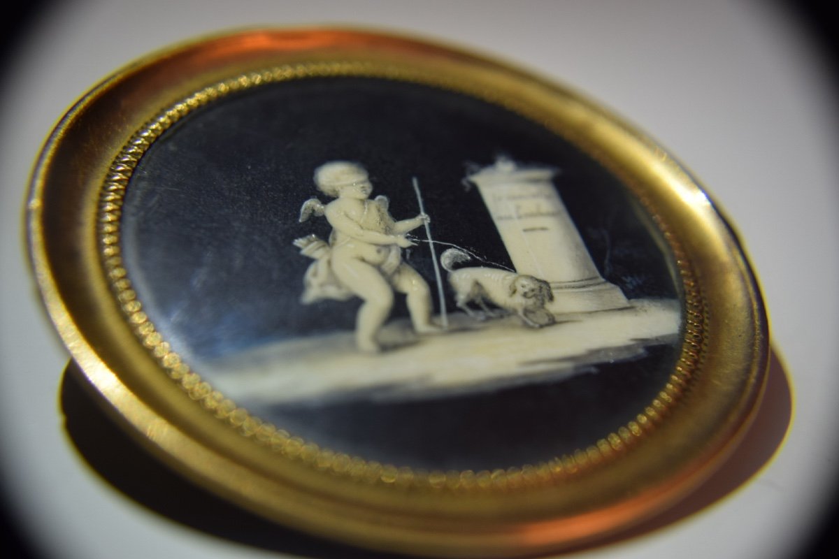 Miniature En Grisaille : Allégorie De l'Amour Par Jacques Joseph De Gault (c.1738-c.1812) -photo-4