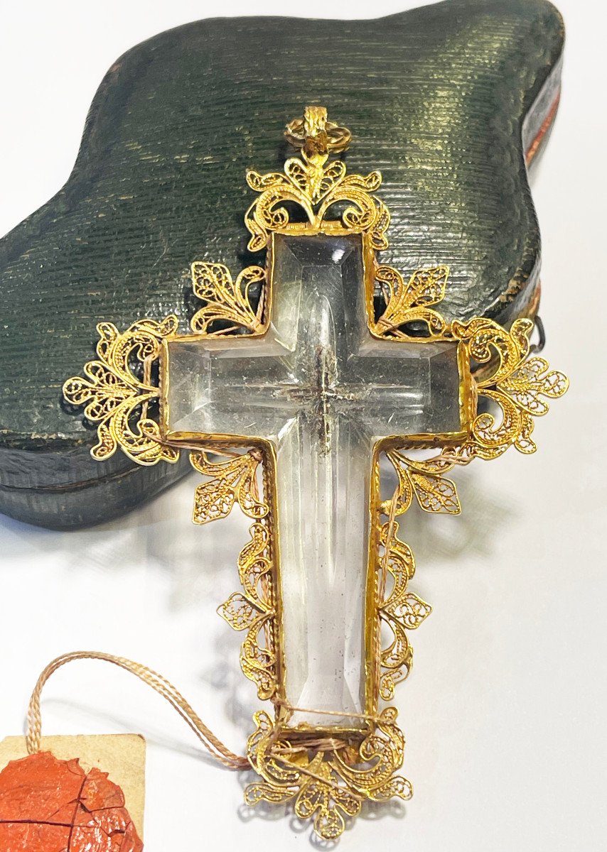 Reliquary In Rock Crystal And Gold, Italy 18th Century -photo-2