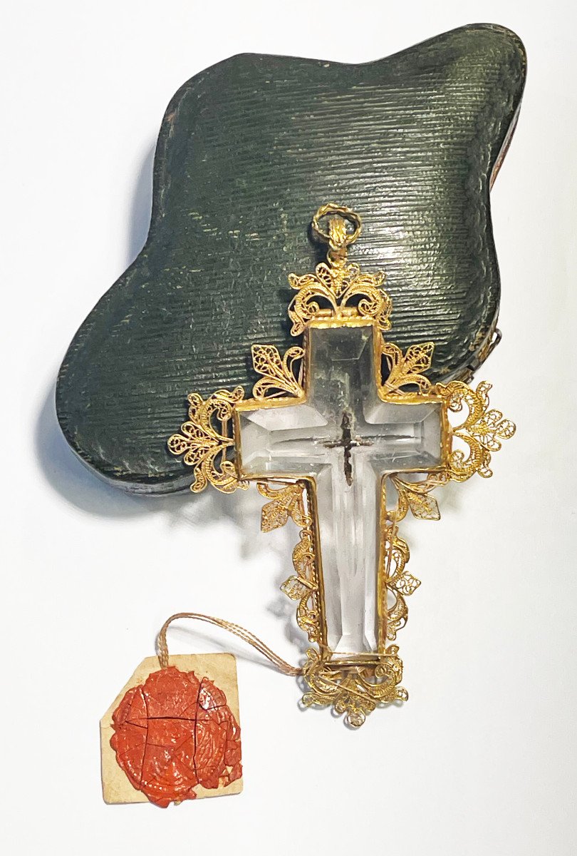 Reliquary In Rock Crystal And Gold, Italy 18th Century -photo-3