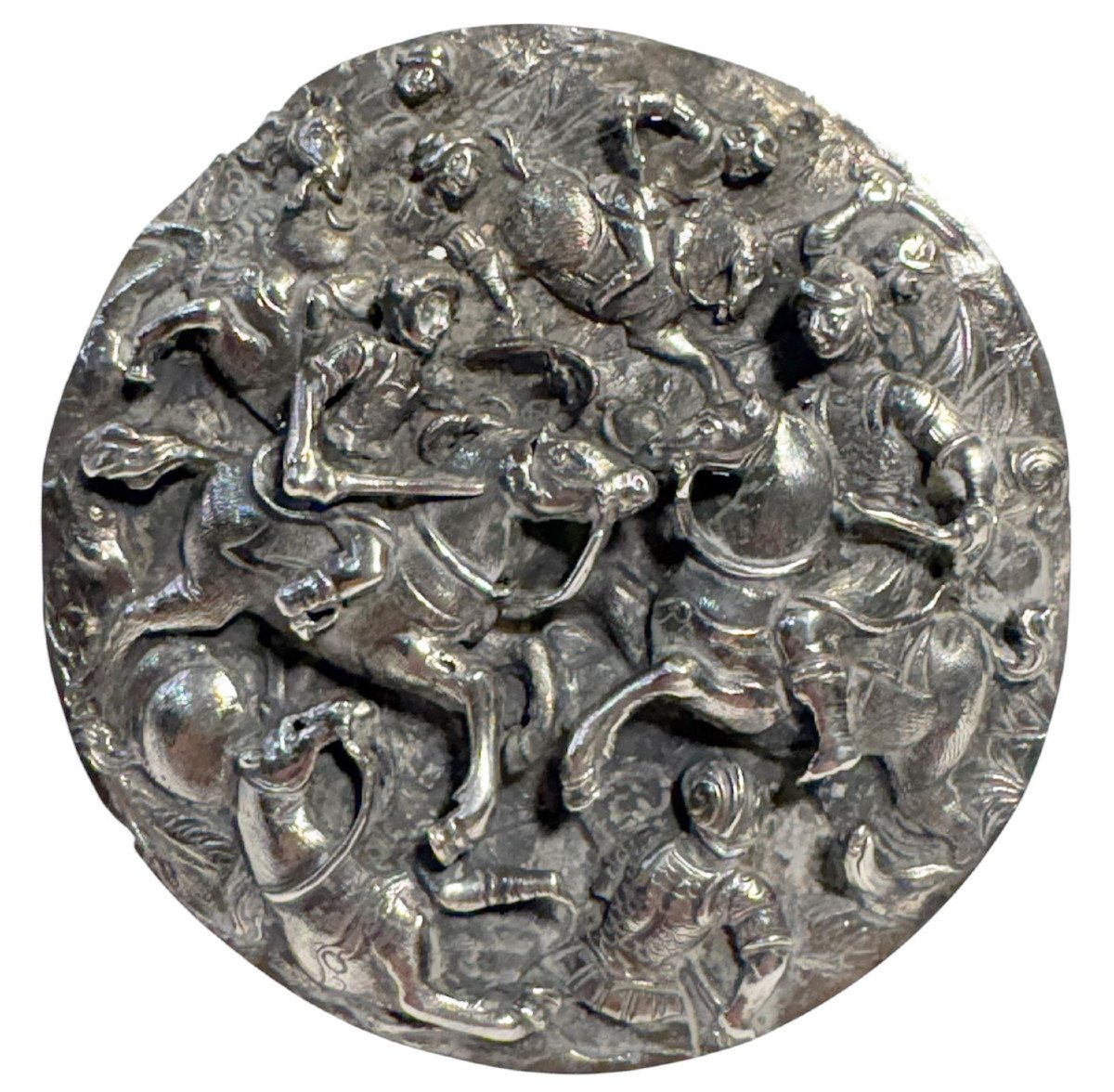 Silver Plaque With Battle Scene, Italy, Early 18th Century -photo-3