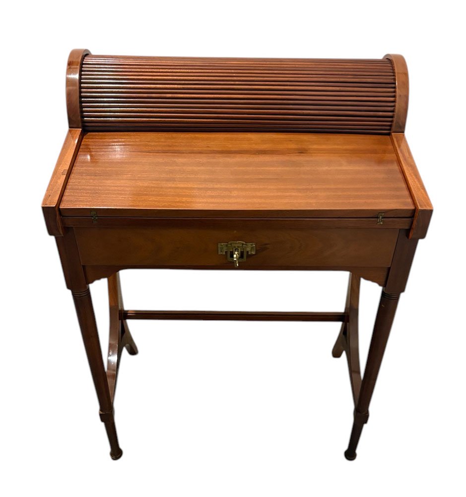 Small Art Deco Wooden Desk, Italy, Circa 1930.-photo-3