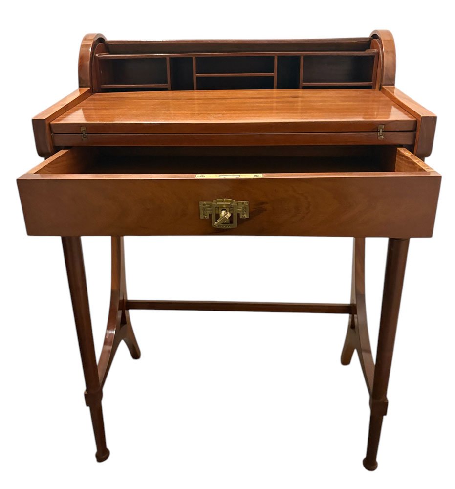 Small Art Deco Wooden Desk, Italy, Circa 1930.-photo-2