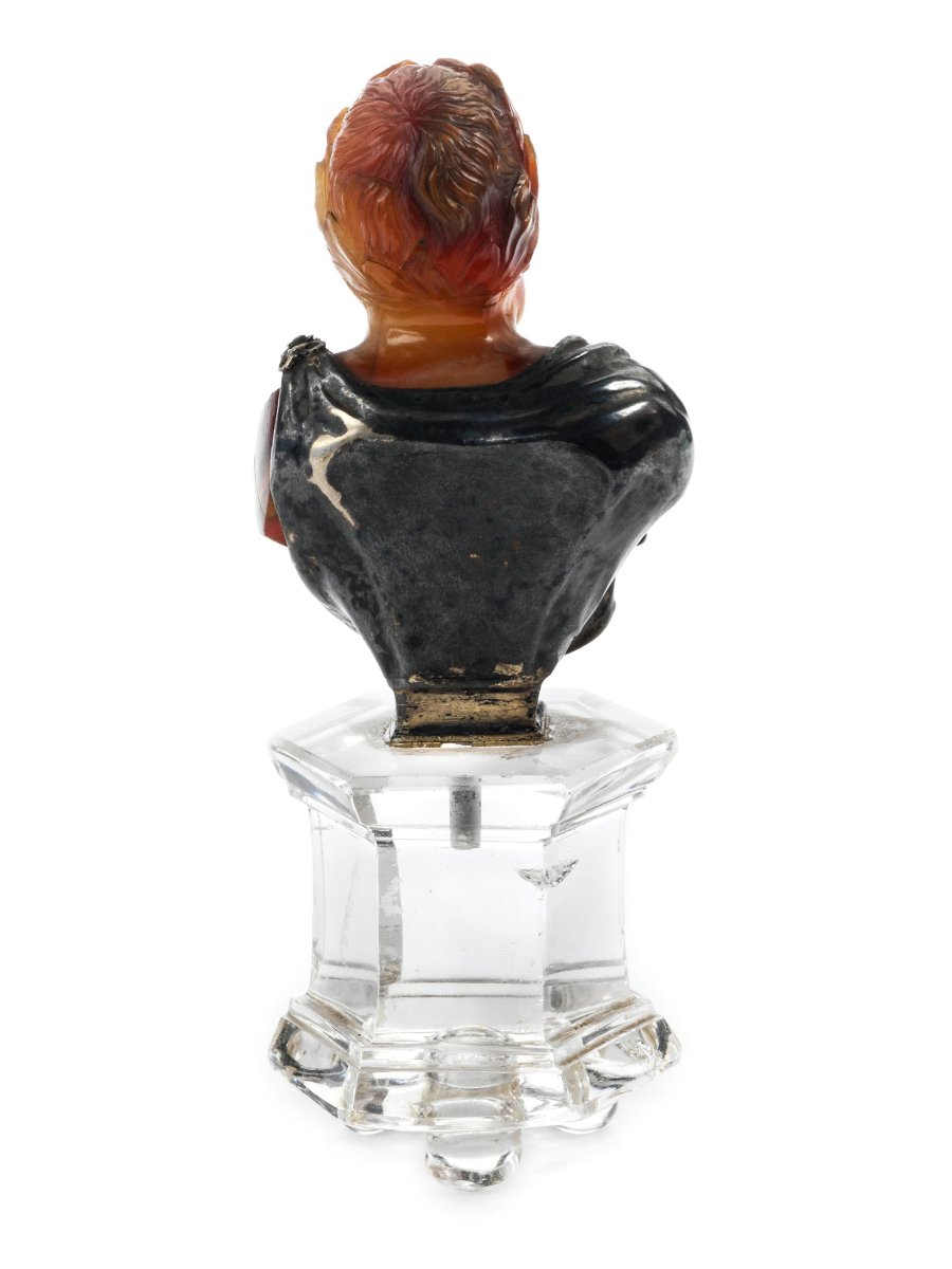 Bust Of An Emperor In Agate And Silver, Italy, 19th Century-photo-6