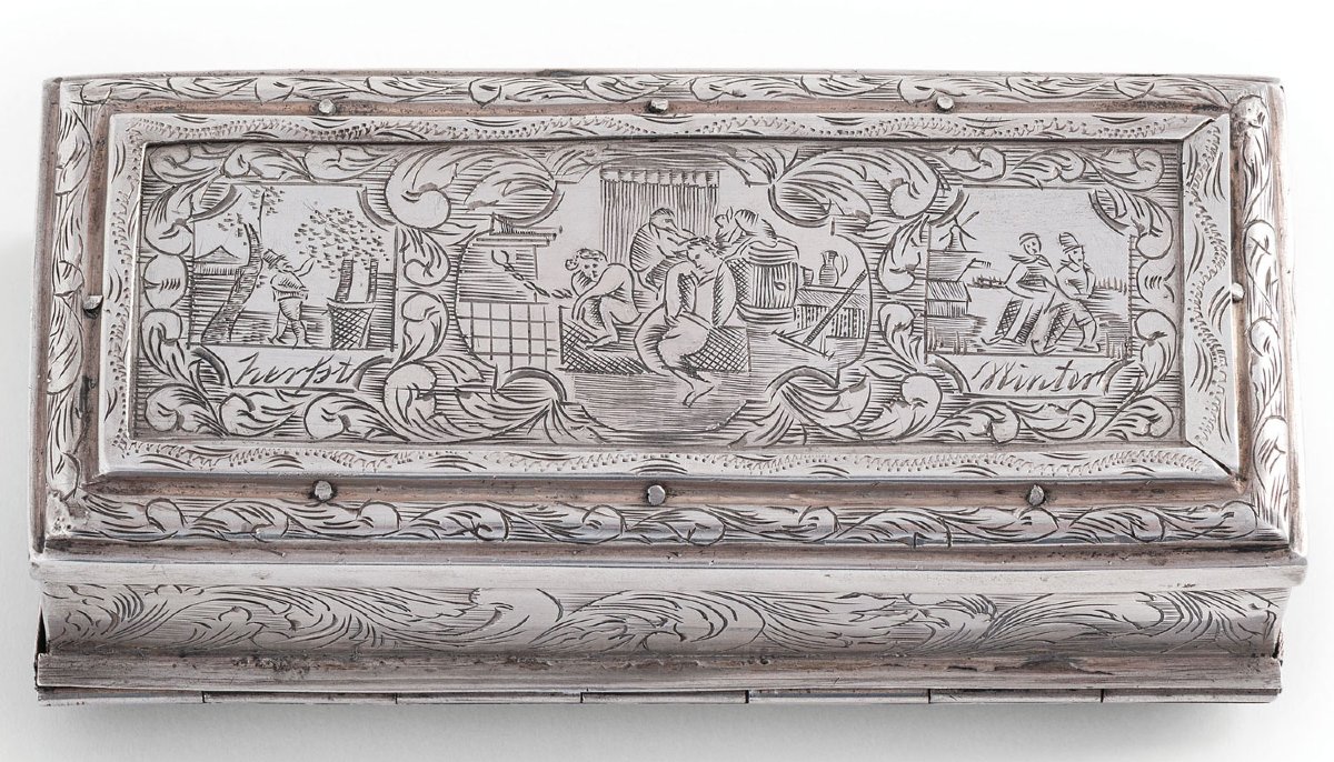 Rectangular Silver Compartment Box, Netherlands, 19th Century-photo-2