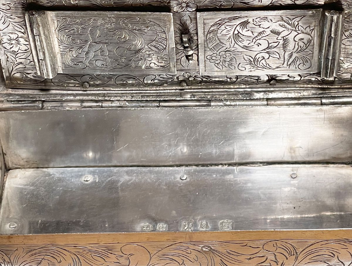 Rectangular Silver Compartment Box, Netherlands, 19th Century-photo-7