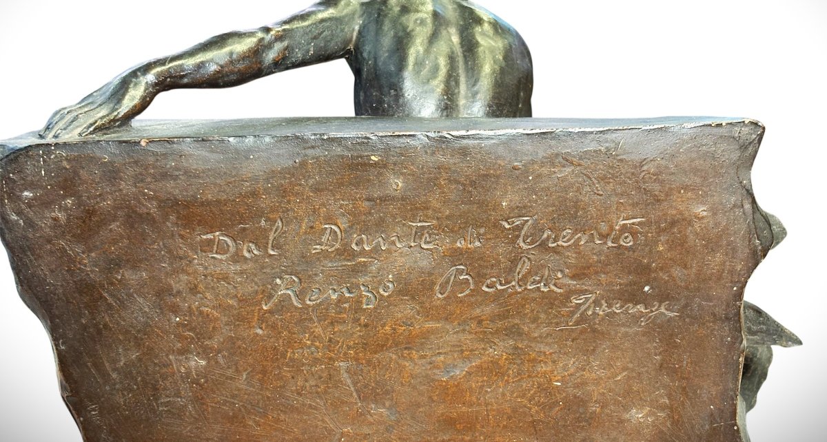 Painted Terracotta Sculpture: Minos, The Guardian Of The Underworld. Italy, 20th Century-photo-7