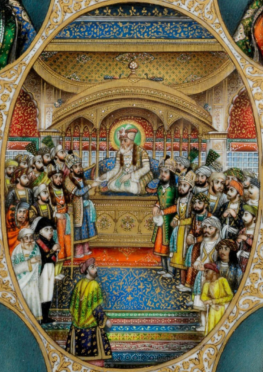 Miniature sur ivoire représentant des souverains indiens, Inde XIXe siècle-photo-2