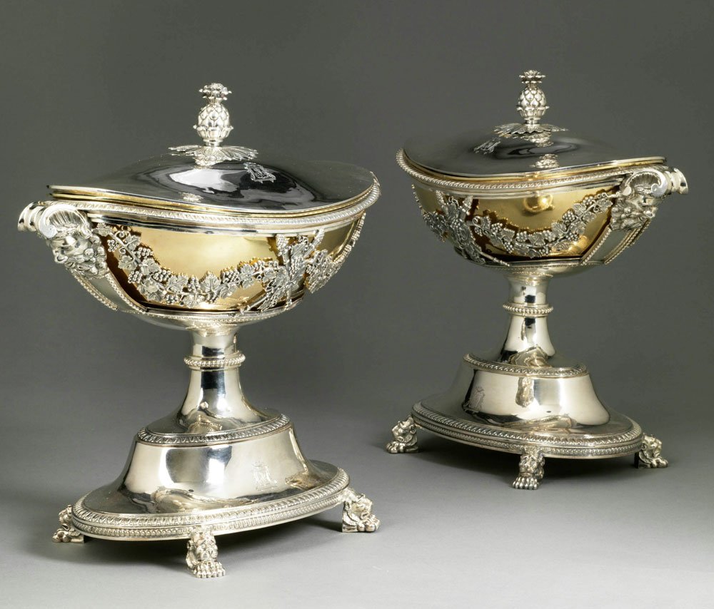 Pair Of Neoclassical Silver Vegetable Dishes, Paris 1798-1809 By Sébastien Dupezard-photo-4