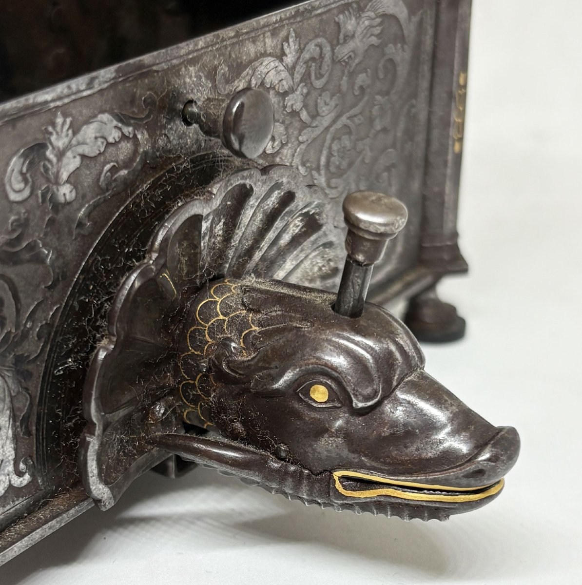 Iron Sewing Box, Italy Or Spain, Early 19th Century-photo-4
