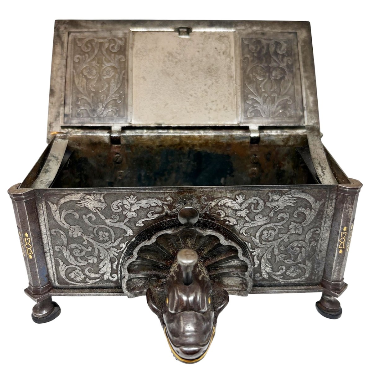 Iron Sewing Box, Italy Or Spain, Early 19th Century-photo-8