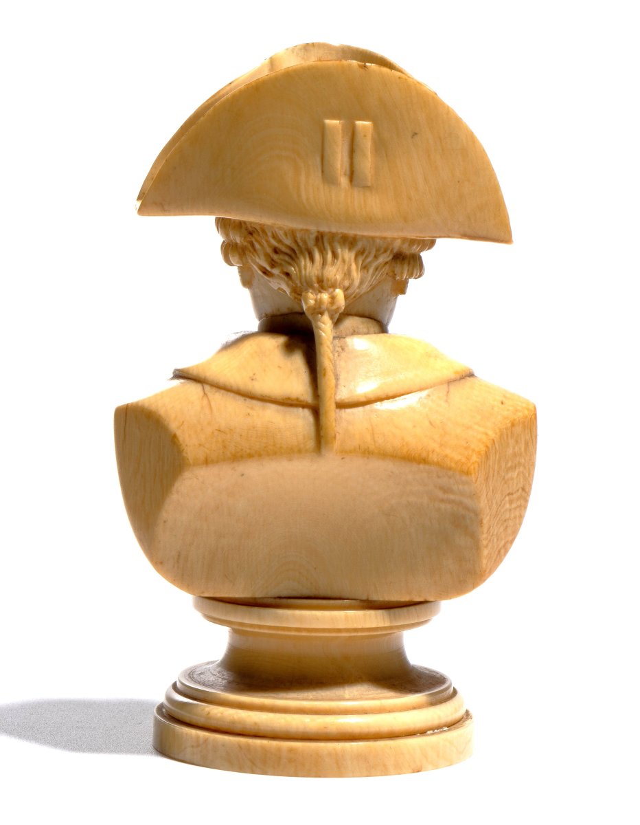 19th Century Ivory Bust Depicting Frederick II Of Prussia-photo-4